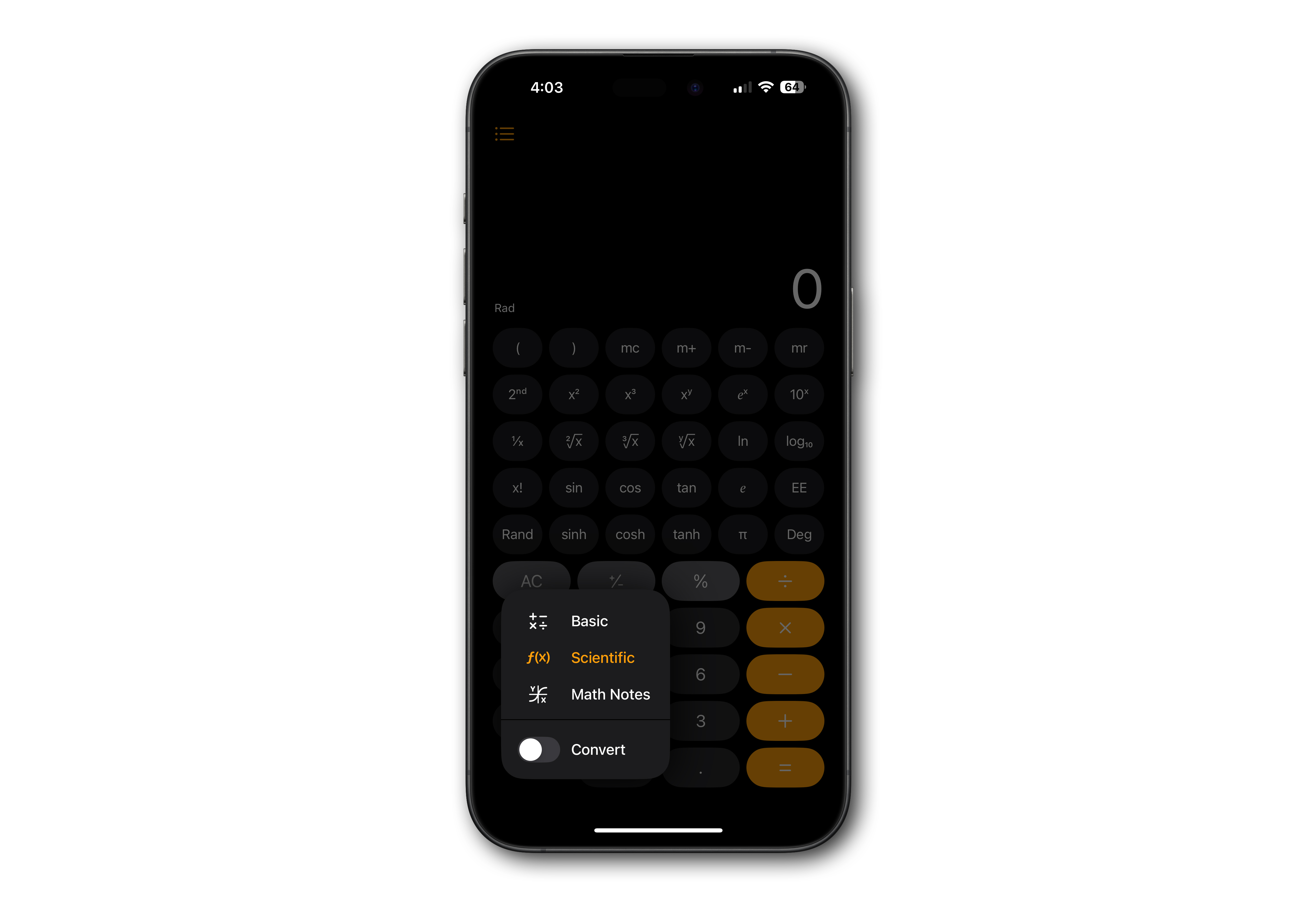 iOS 18 calculator