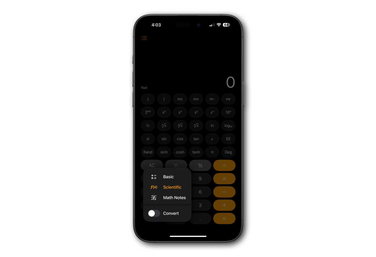 iOS 18 calculator