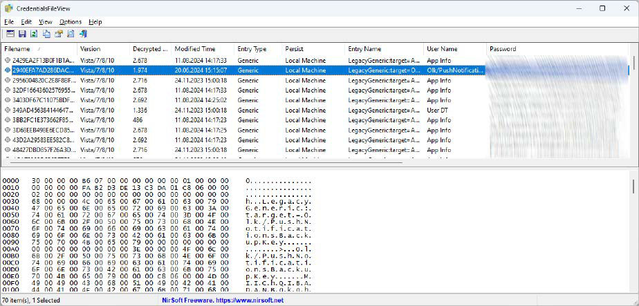 Mit Credentialsfileview können Sie die von Windows gespeicherten Anmeldedaten sichtbar machen. Unter anderem zeigt das Programm das Passwort für die Fritzbox oder ein NAS-Gerät an.