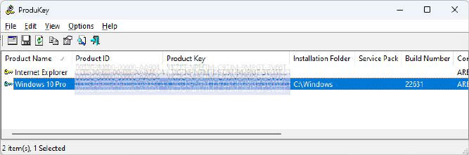 Mit Produkey können Sie vor einer Installation von Windows auf einem neuen PC den Product Key des Betriebssystems ermitteln.