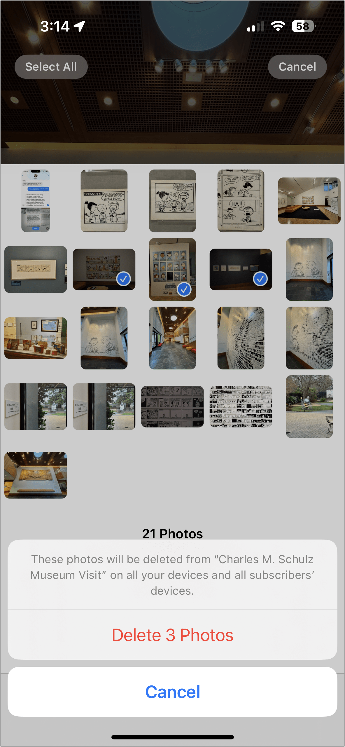 Photos remove shared items