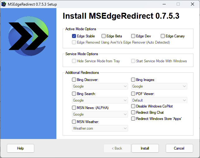 MS Edge Redirect 