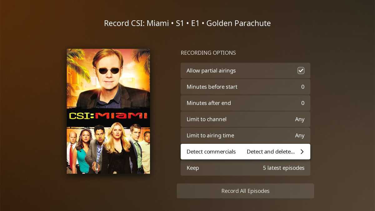 Plex DVR advanced recording options