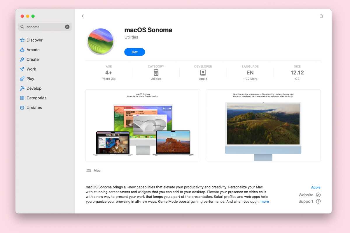 macOS Sonoma App Store