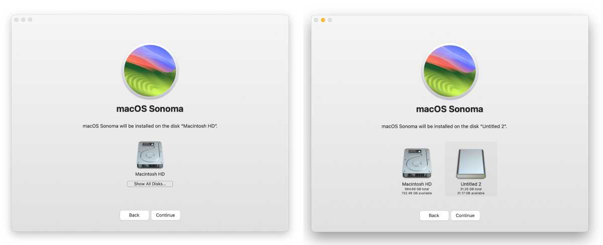 Sonoma installer show all disks