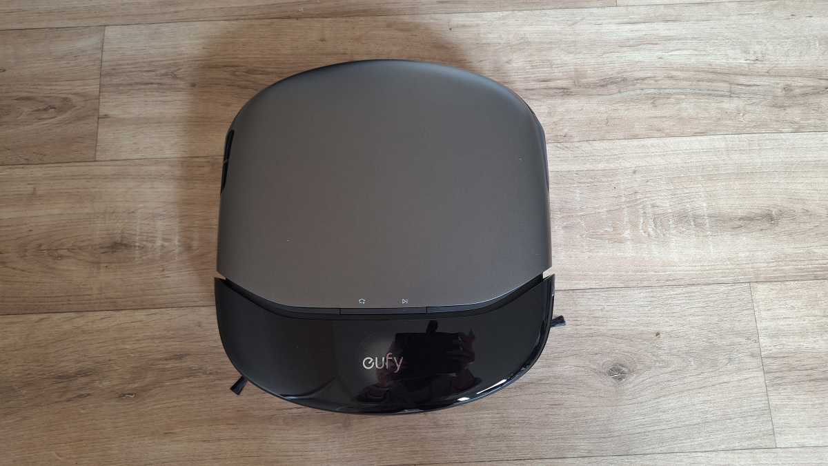 A top view of the eufy S1 Pro robot vacuum and mop