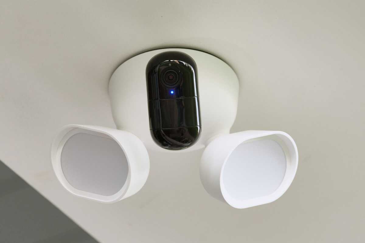 Arlo Wired Floodlight Camera on ceiling