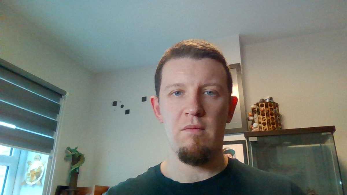 Better lighting selfie shot taken with 720p Acer Predator Triton 500 laptop webcam