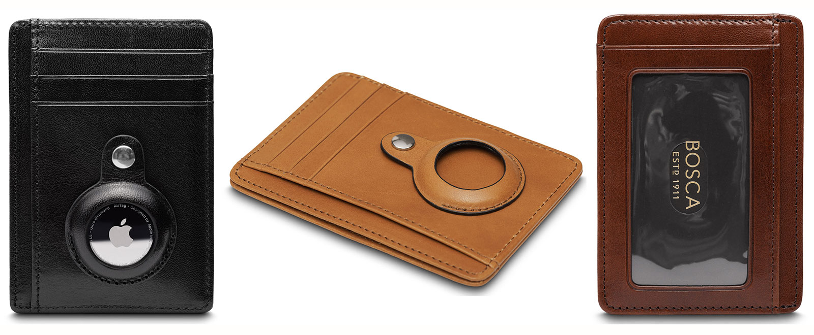 Bosca Old Leather AirTag Seven Pocket ID Card Case