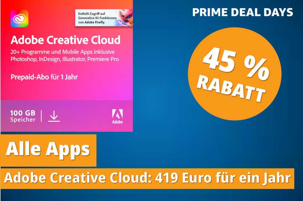 Image: 45 % gÃ¼nstiger: Adobe Creative Cloud bei Amazon zum Top-Preis