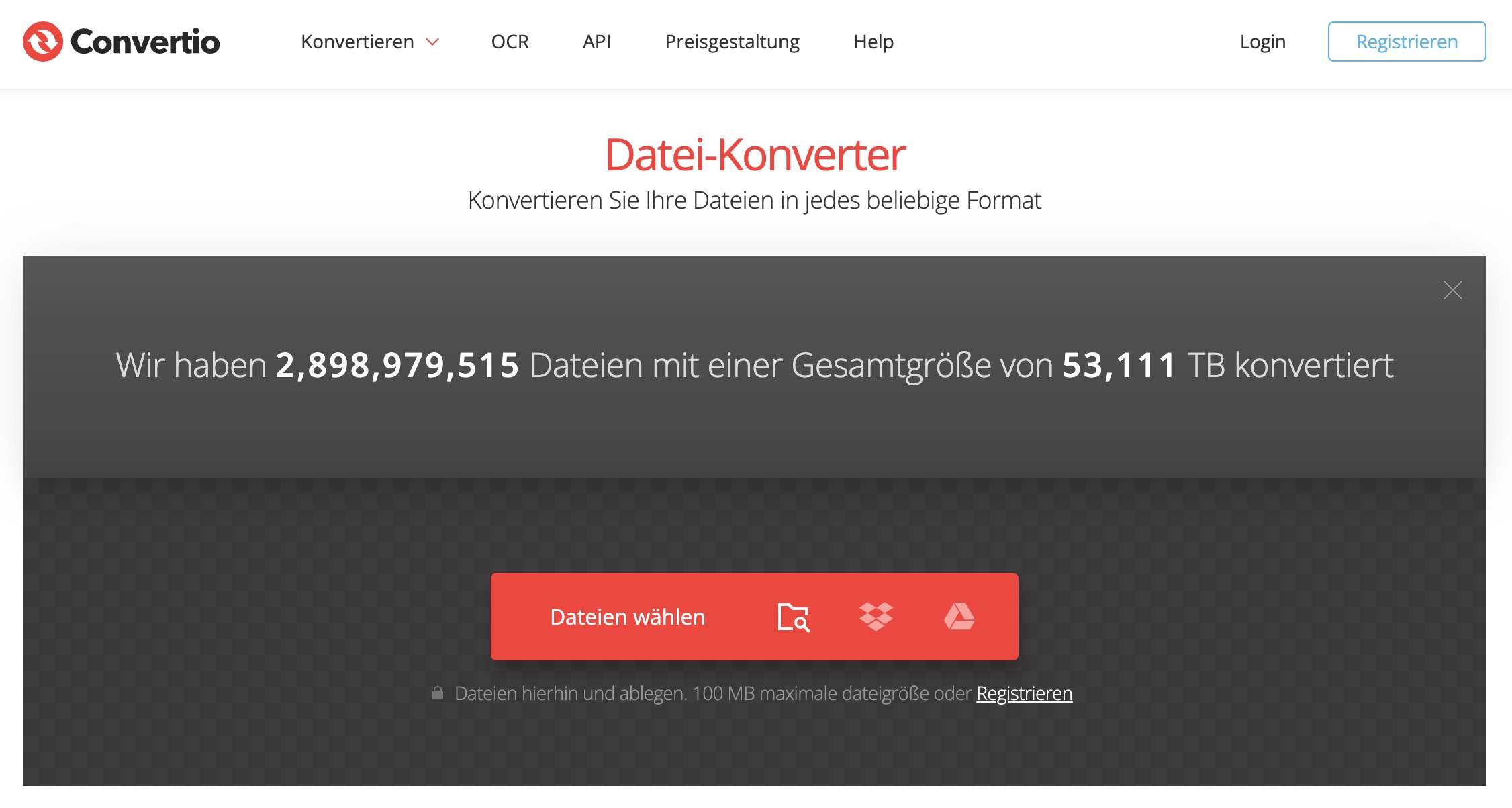 Convertio.co als Online Converter Tool