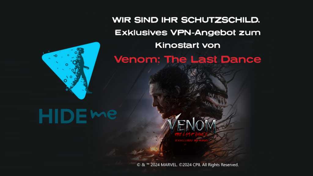 Image: Zum Kinostart von Venom: The Last Dance: VPN gÃ¼nstig abschlieÃen und Kinokarten gewinnen