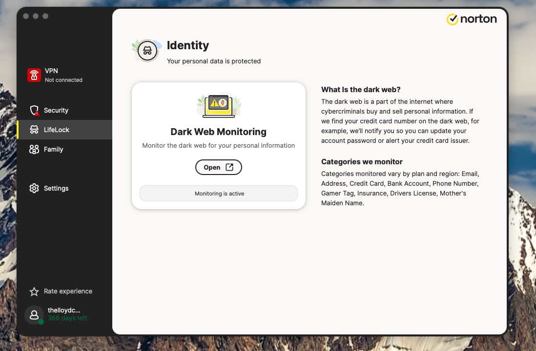 Norton VPN Dark Web Monitoring