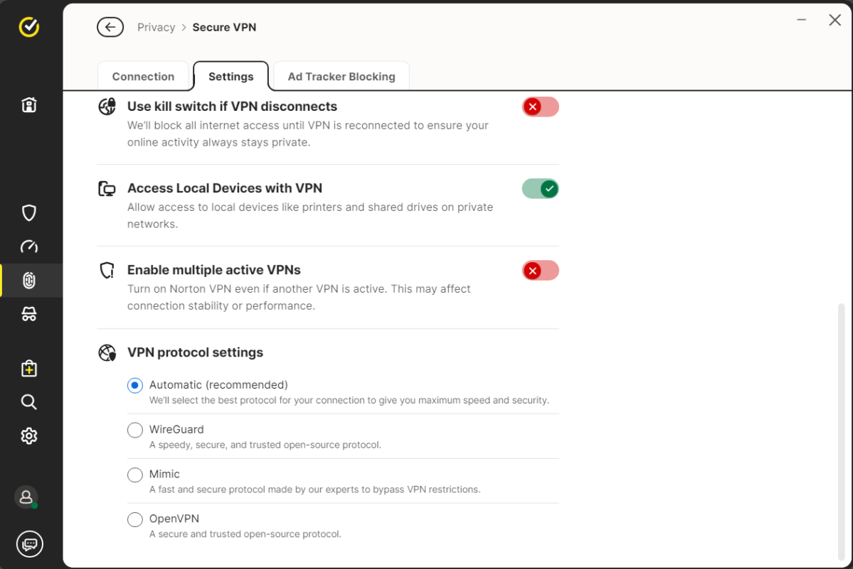 Norton VPN segura