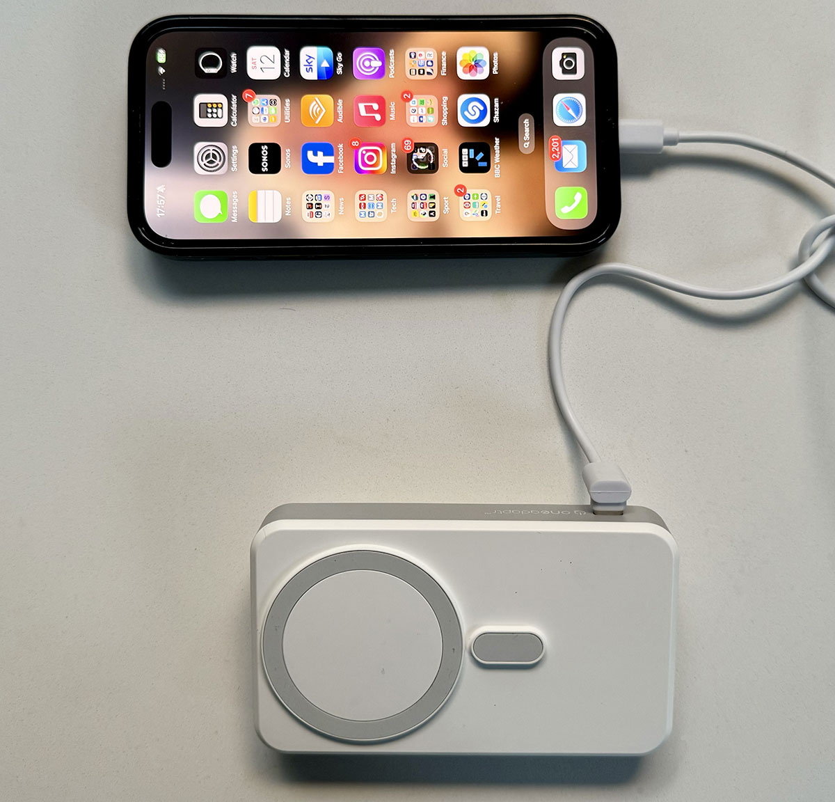 OneAdaptr OneGo Magnetic Wireless Power Bank USB C Charging