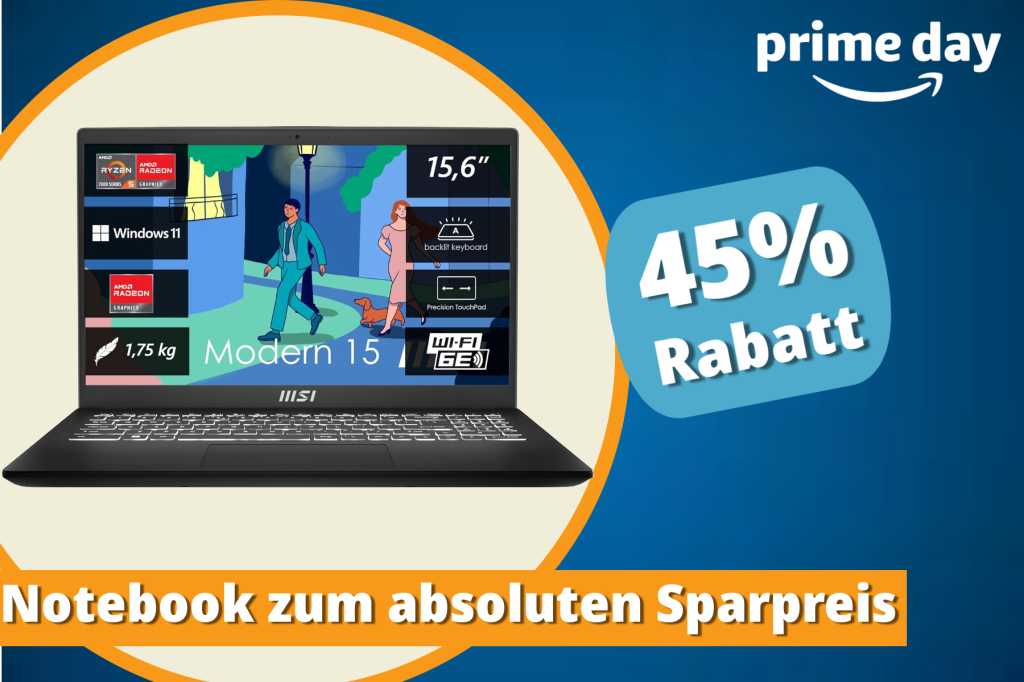 Image: MSI-Laptop mit Windows 11 und Ryzen-CPU bei den Prime Deal Days zum neuen Bestpreis