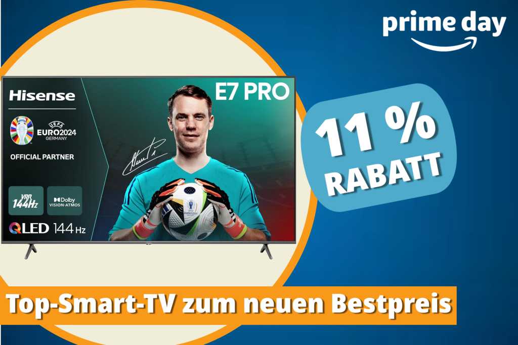 Image: Fernseher-Kracher zum Prime Day: 55-Zoll-Smart-TV mit 144 Hz, QLED und 4K bei Amazon zum neuen Bestpreis