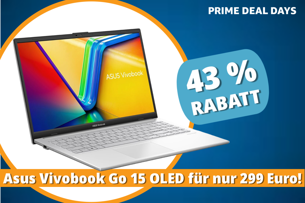 Image: 43 % gÃ¼nstiger: Asus Vivobook Go 15 OLED fÃ¼r 299 Euro bei Amazon