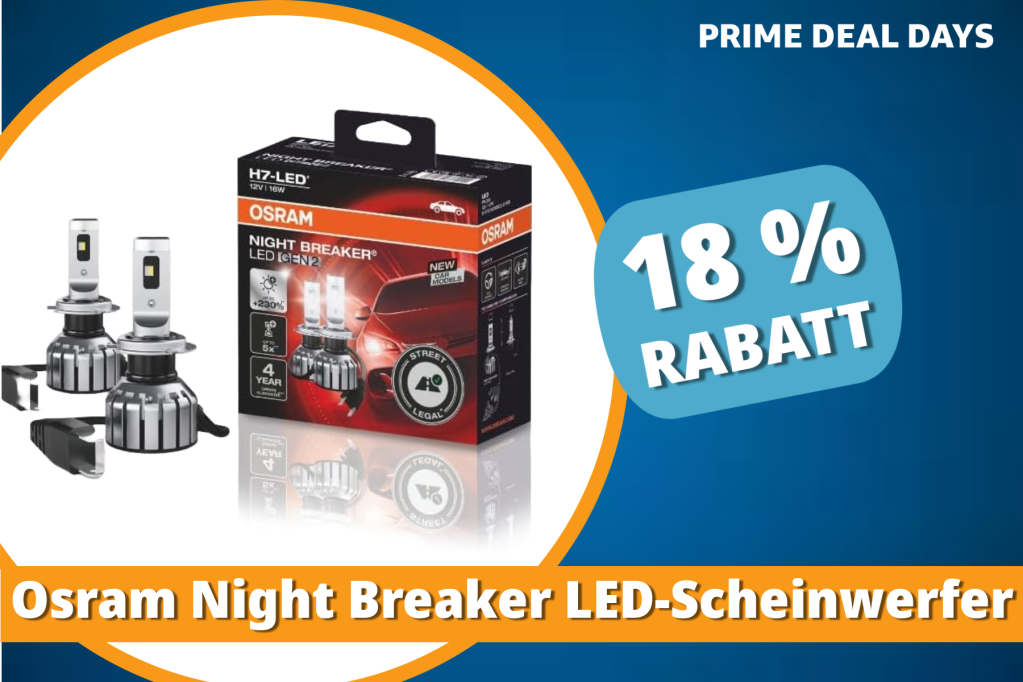 Image: H7 Osram Night Breaker LED-Autoscheinwerfer bei Amazon im Angebot