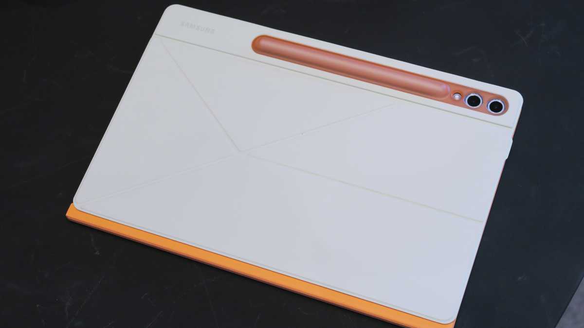 Samsung Galaxy Tab S10 Plus hands on stand cover closed