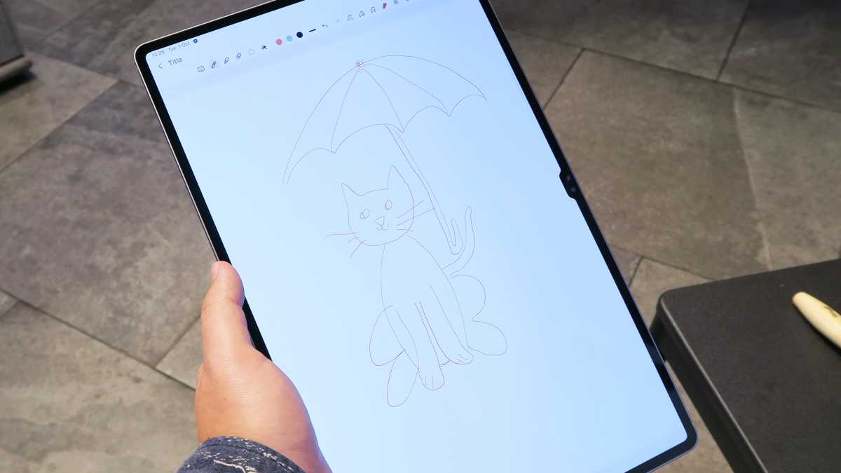 Samsung Galaxy Tab S10 Ultra hands on cat doodle