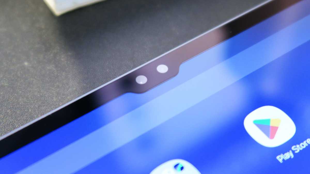 Samsung Galaxy Tab S10 Ultra hands on front camera notch closeup