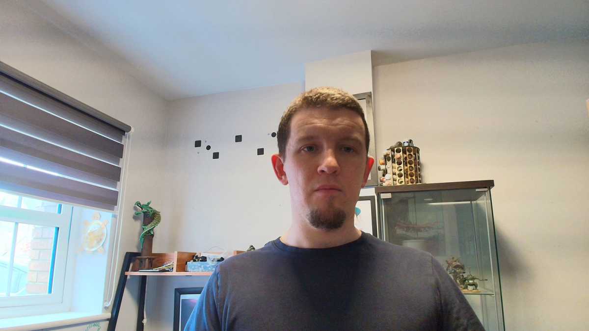 Selfie shot taken with 4K Logitech MX Brio webcam