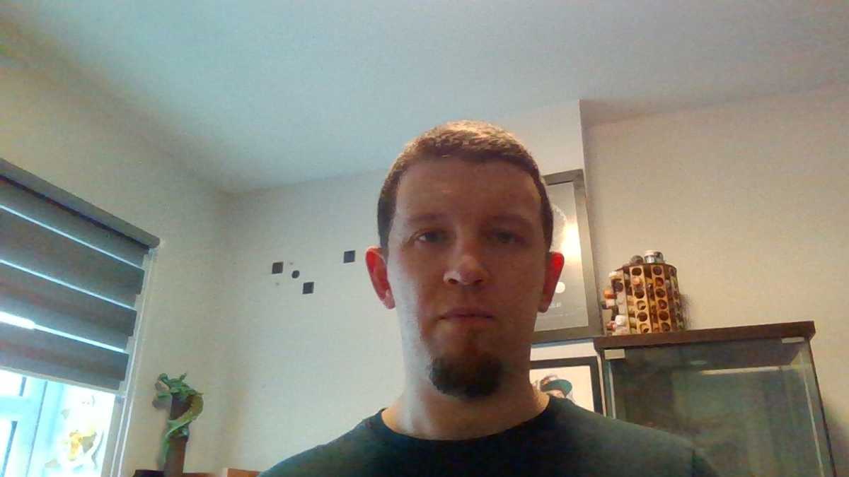 Selfie shot taken with 720p Acer Predator Triton 500 laptop webcam