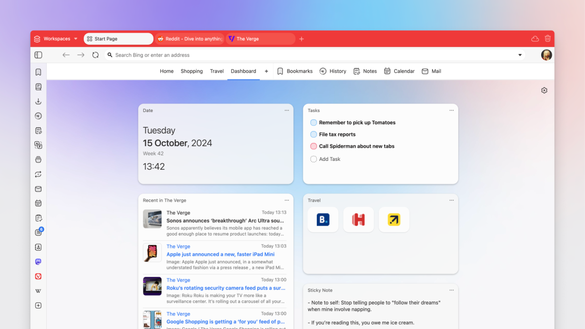 Vivaldi 7’s new Dashboard makes your browser more personal, sans AI