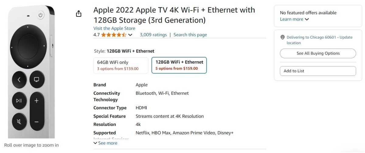 Apple TV with inflated prices on Amazon