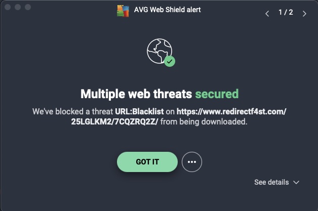 avg 9 phishing website blocked