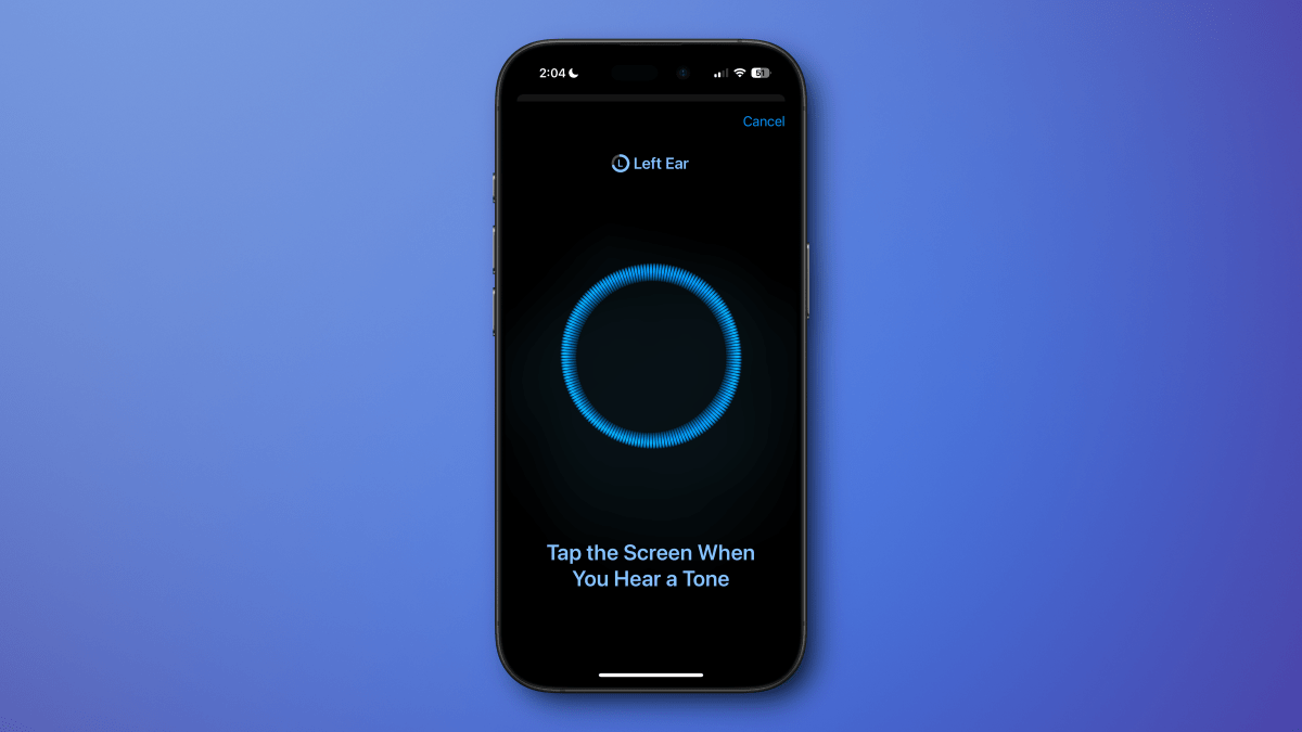 Prueba de audición iOS 18