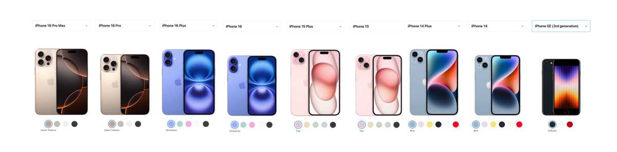 Apple iPhone lineup 2024