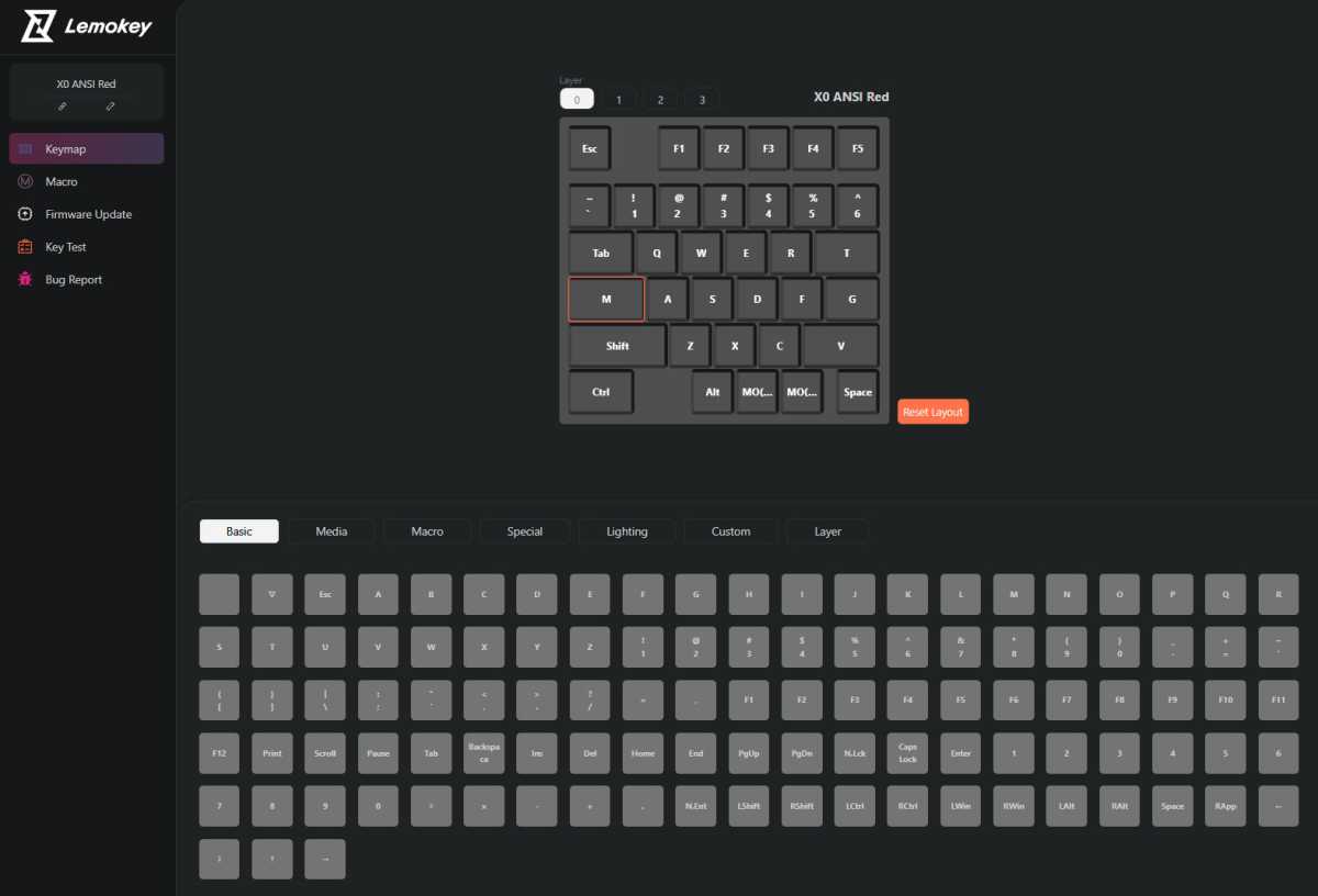 lemokey x0 programming