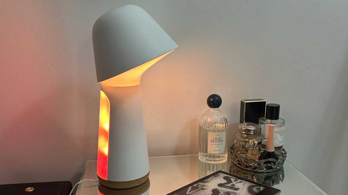 Twilight lamp on a bedside table