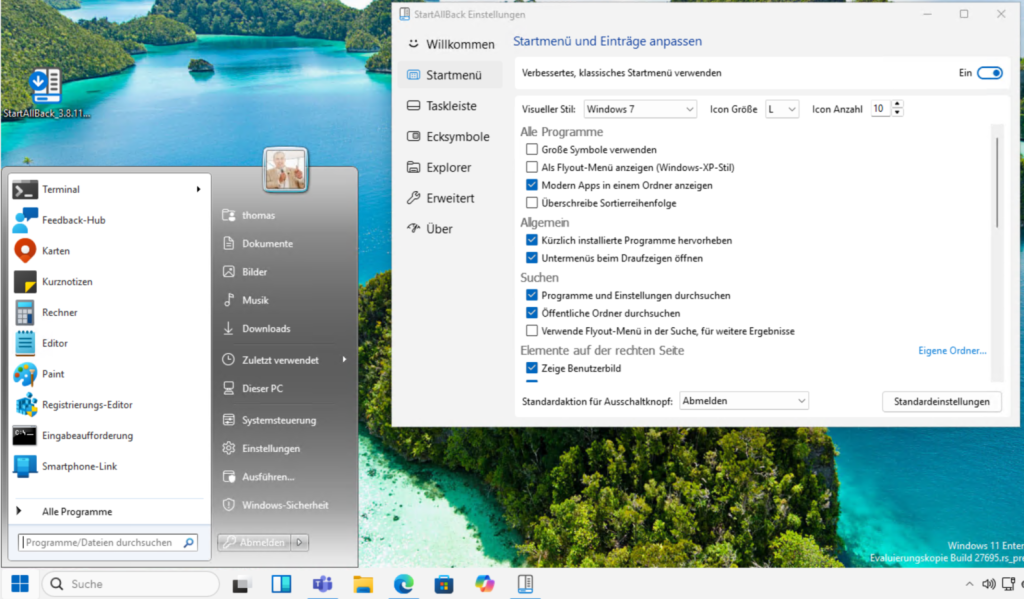 Image: StartmenÃ¼ in Windows 11 anpassen, optimieren und erweitern â so geht's