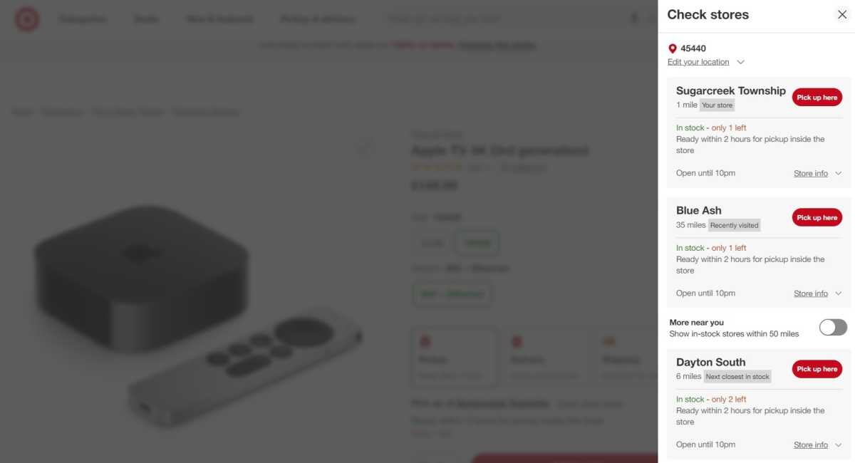 Limited Apple TV supply at Target stores