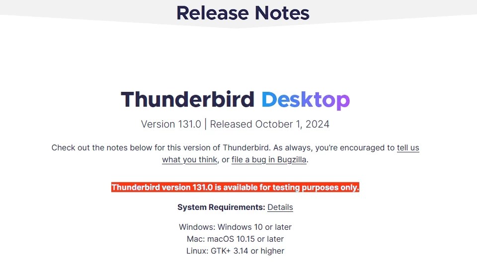 Thunderbird 131 Testversion