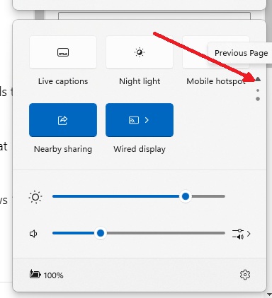 Windows quick access menu