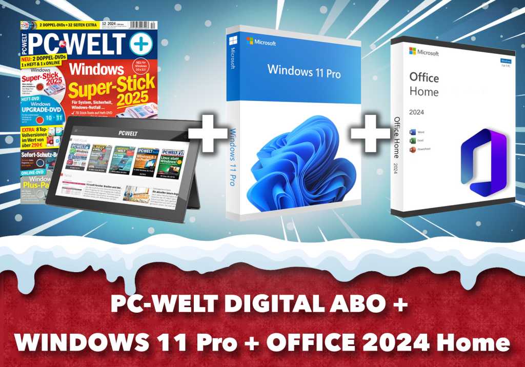 Image: Am 18.12. im PC-WELT Adventskalender: Wir verlosen Win11 Pro + Office 2024 + PC-WELT Abo