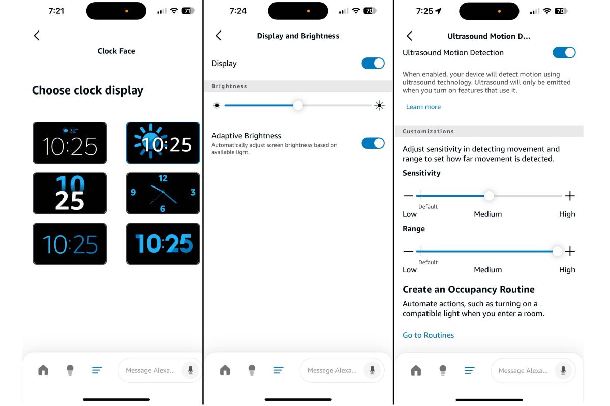 Amazon Echo Spot app screenshots