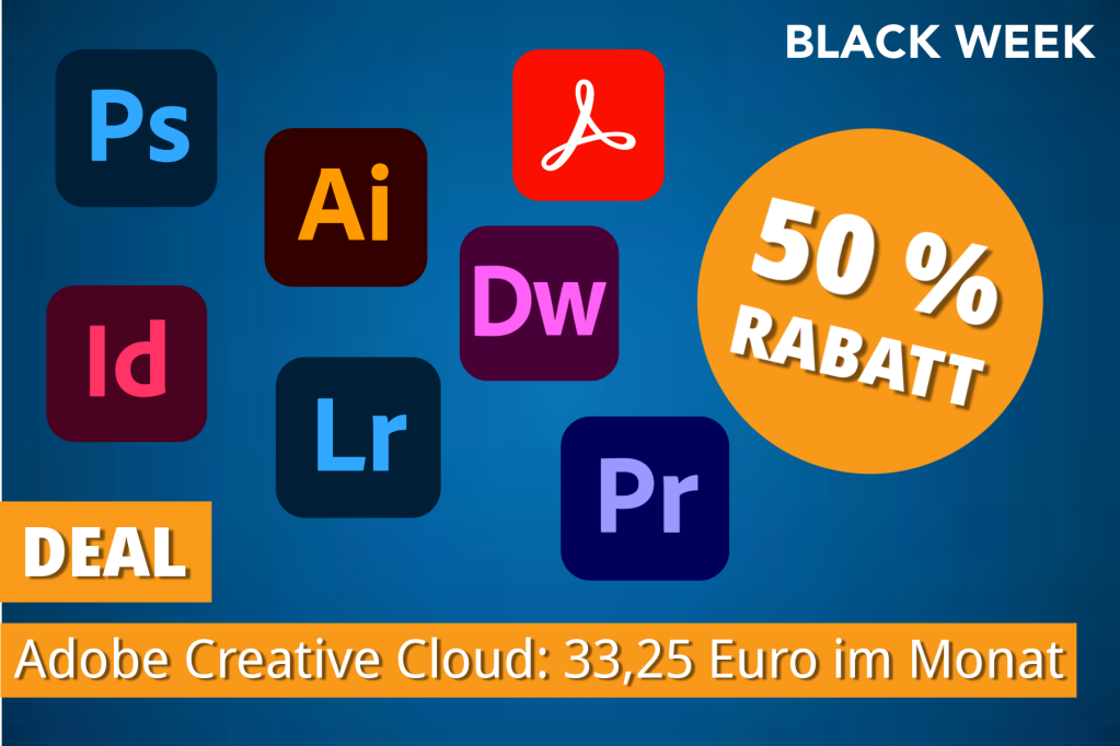 Image: Adobe Creative Cloud zum Black Friday fÃ¼r die HÃ¤lfte