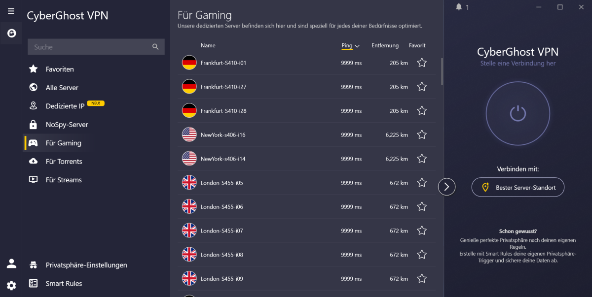 Cyberghost VPN - Gaming