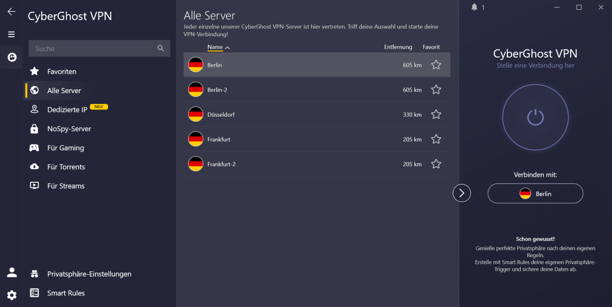 Cyberghost VPN - Server de