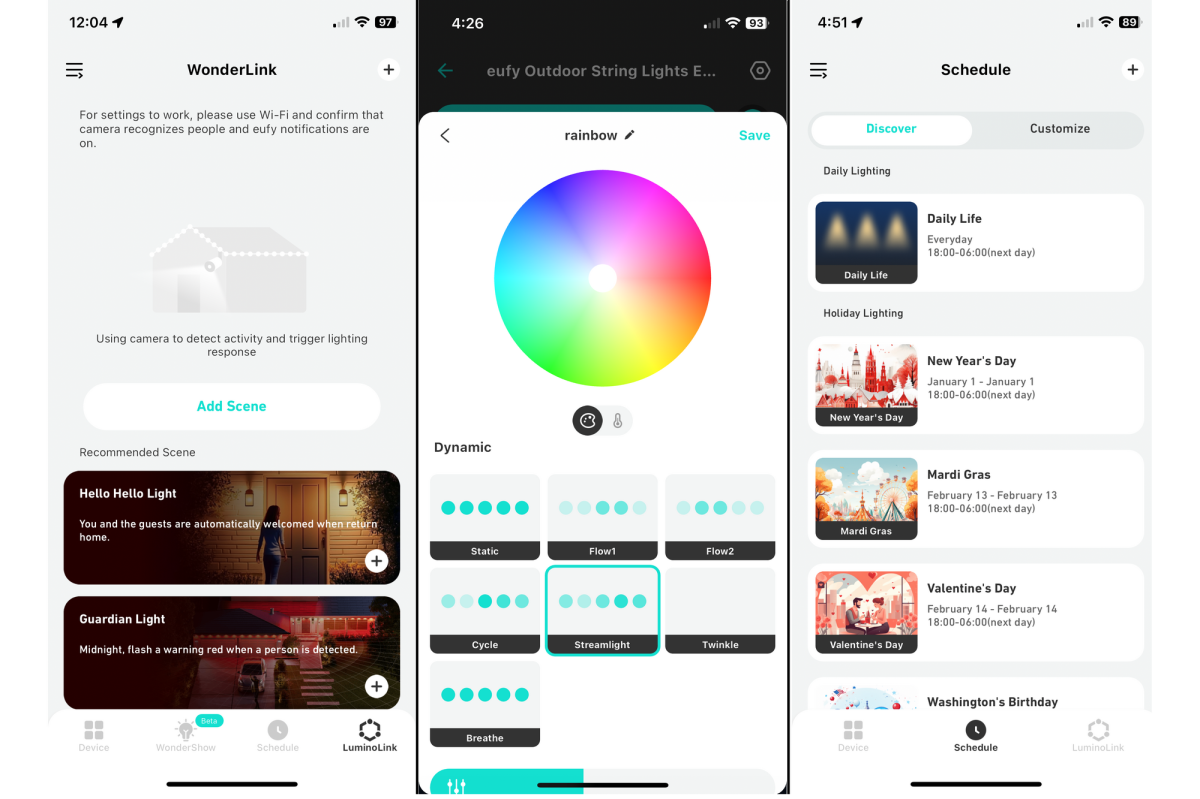 Eufy Outdoor String Lights E10 app screenshots