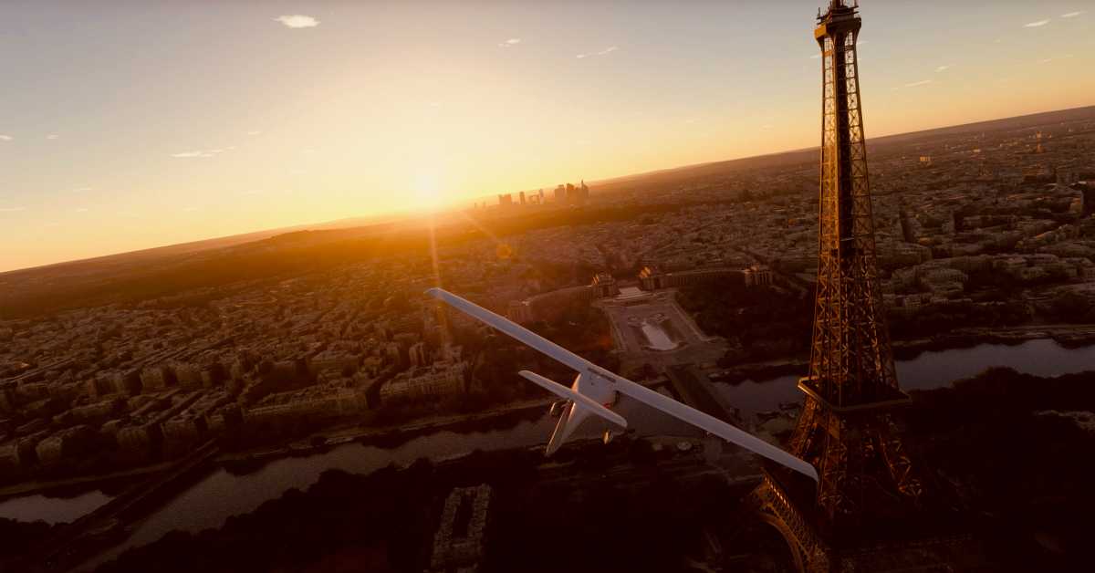 Pure Magie in der Luft: Bei Sonnenaufgang über Paris zu fliegen, vom Eiffelturm zum Louvre und Versailles, ist wie ein Kurzurlaub vor dem PC.