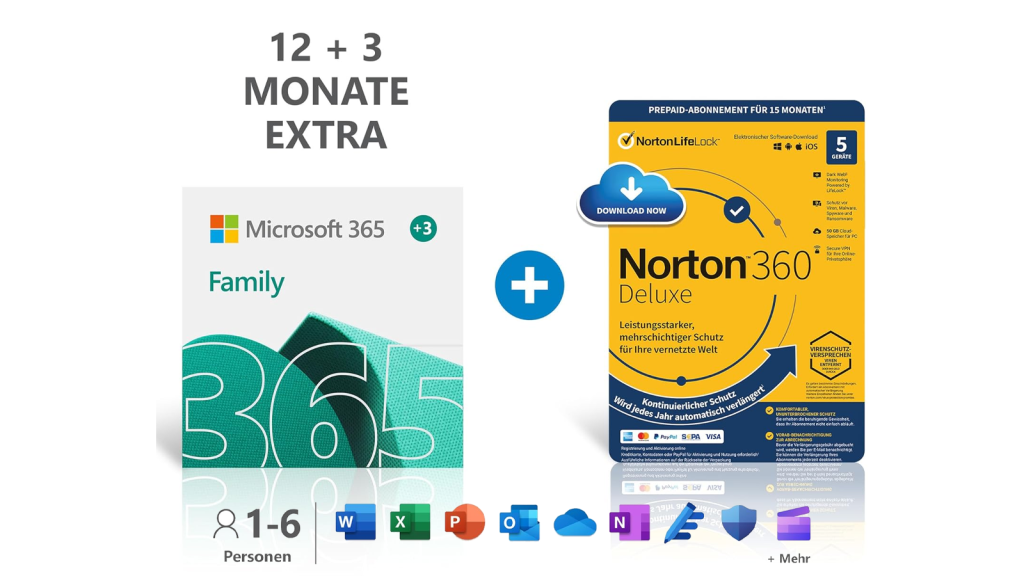 Image: Geniale Kombi zum Bestpreis: Microsoft 365 Family & Norton 360 Deluxe