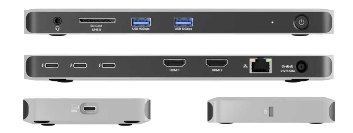 Plugable Thunderbolt 4 Dock for Quad Monitors TBT-6950PD ports