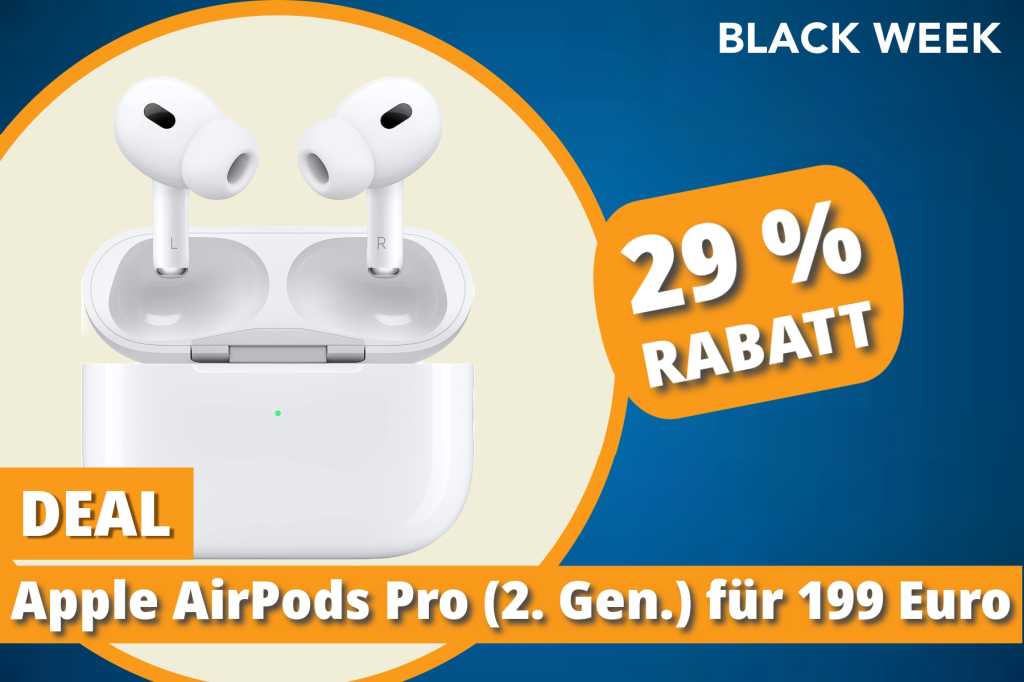 Image: Bestseller In-Ear-KopfhÃ¶rer Airpods Pro 2 in der Black Friday Woche fÃ¼r 199 Euro