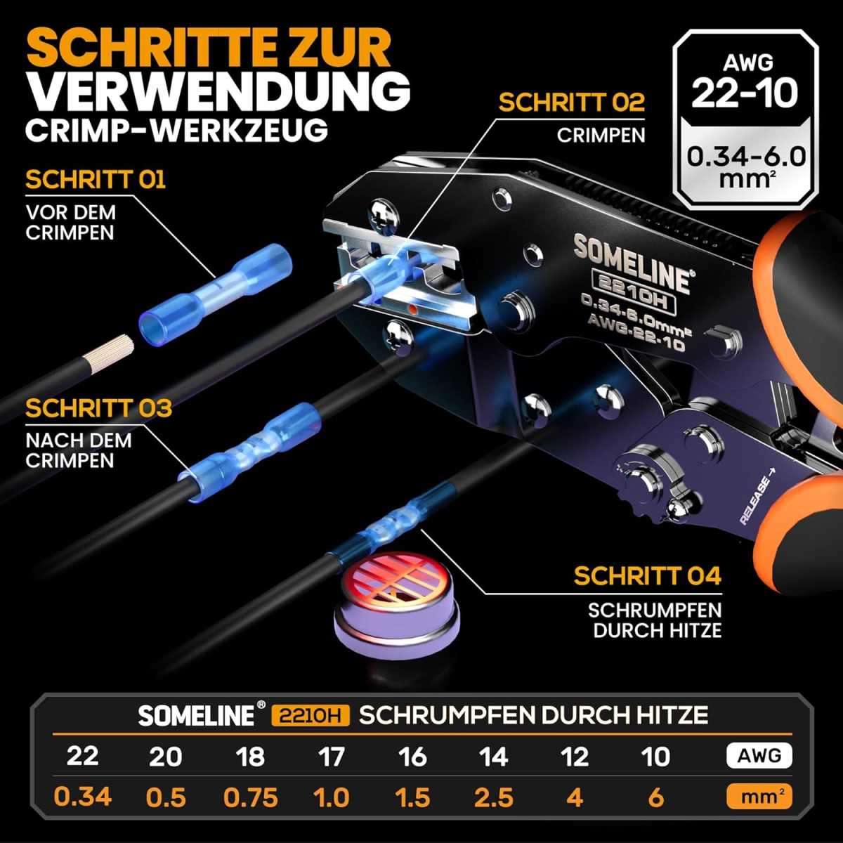 Someline Crimpzange Kabelverbinder Set